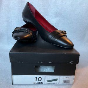 NWB Banana Republic Women's Sandrine Upflat Pointed-Toe Flats, Black, Sz 10